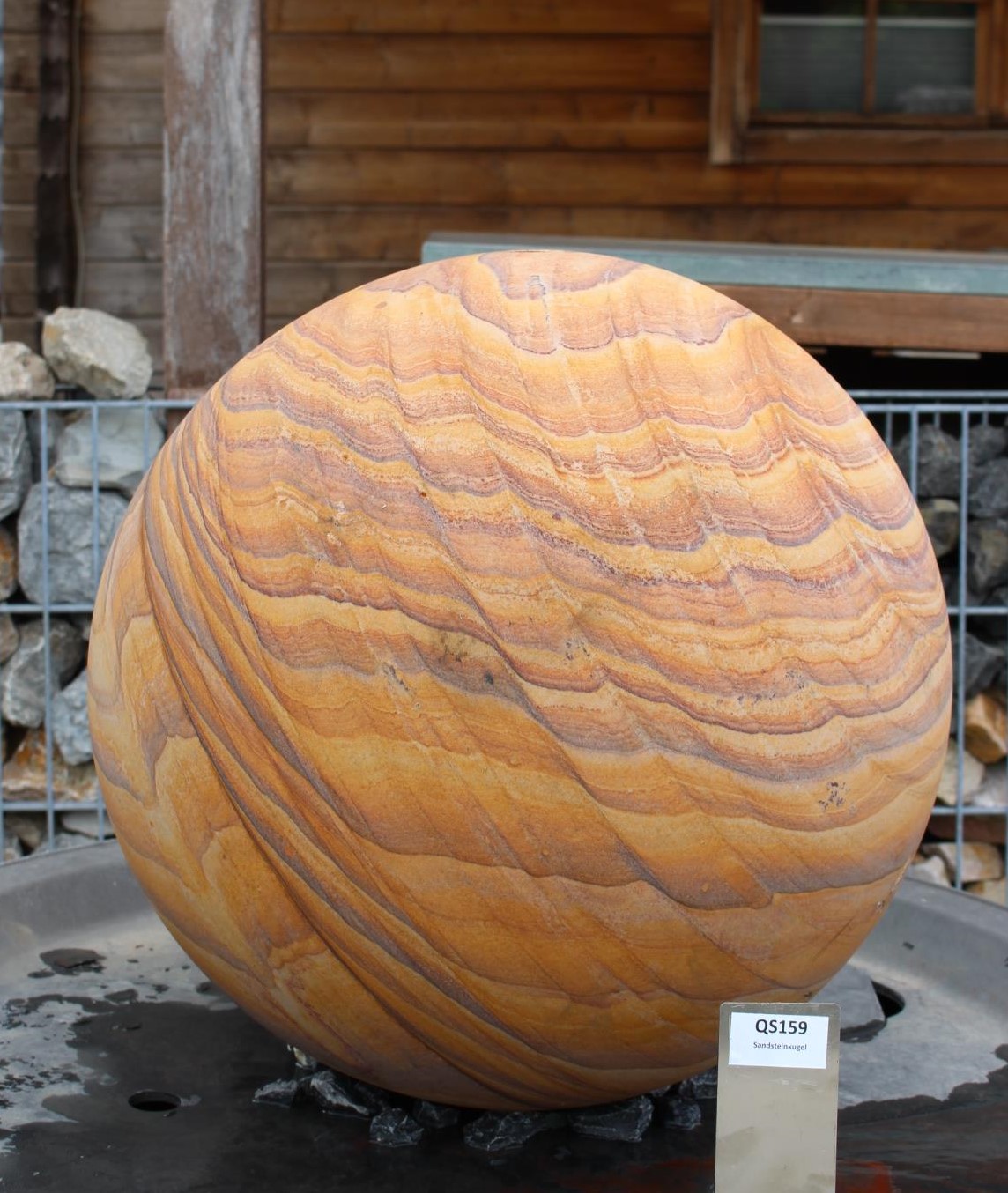 Sandsteinkugel mit Bohrung, Ø ca. 50 cm